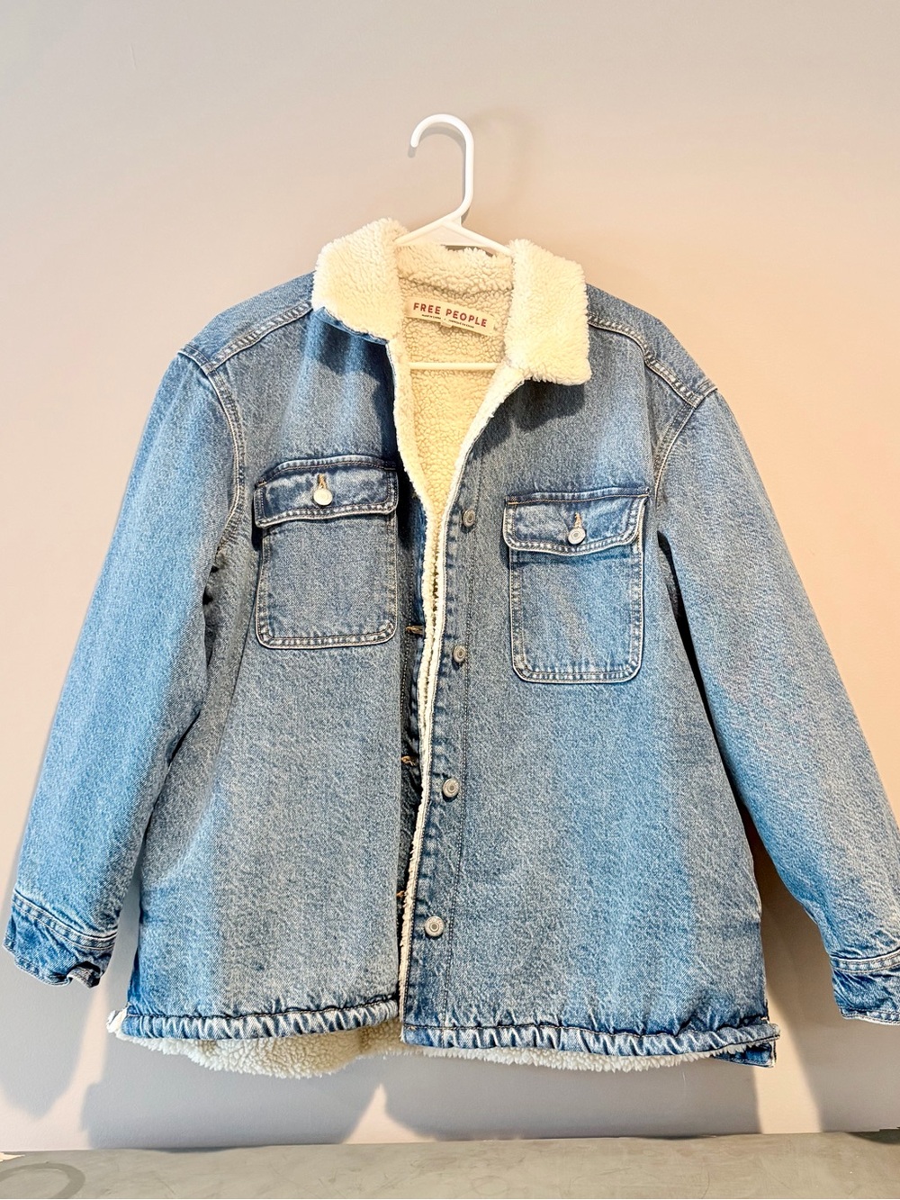 Free People Sherpa Denim Jacket